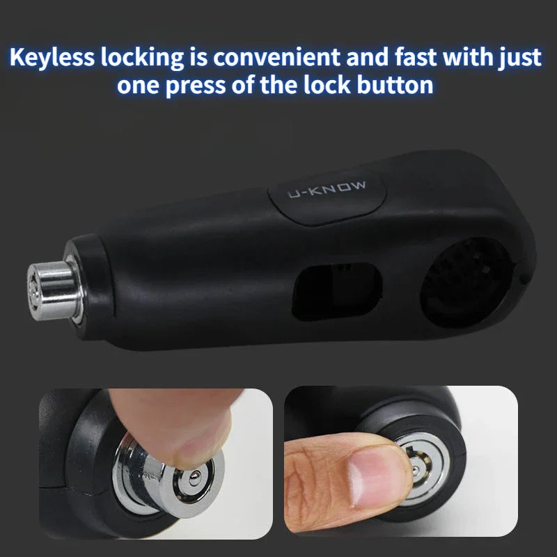110DB Alarm Motorcycle Handlebar Lock - Anti-Theft Padlock for Scooters, Electric Vehicles and Bicycles with Accelerator Brake Security