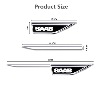 Stainless Steel Car Fender Side Blade Decal – Body Protective Sticker for SAAB 9-3, 9-5, 900, 9000