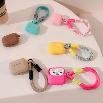 Luxury Soft Silicone Case for Airpods Pro 2 3 1: Wireless Earphone Protective Cover with Anti-Lost Lanyard - Headphone Accessories