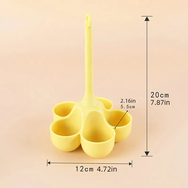 5-Hole Silicone Egg Cooker Tray - High-Temperature Resistant Steamer for Food Grade Complementary Food Preparation