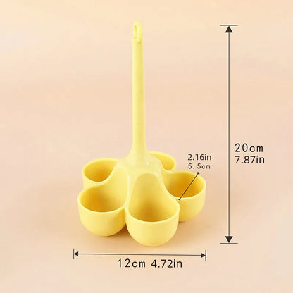 5-Hole Silicone Egg Cooker Tray - High-Temperature Resistant Steamer for Food Grade Complementary Food Preparation