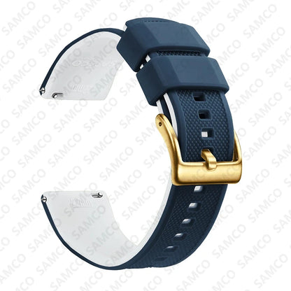 Quick-Release Silicone Watch Band - 18mm, 20mm and 22mm Rubber Replacement Strap for Huawei, Samsung Galaxy and Garmin Watches