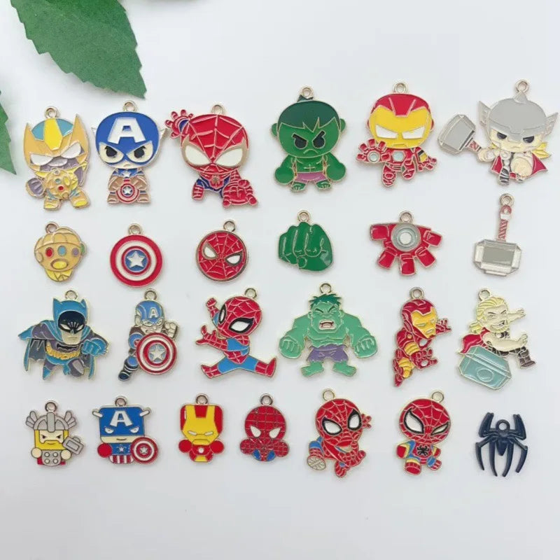 10-Piece Cartoon Alloy Pendant Set - Oil Drop Charms for DIY Earrings, Jewelry Making, and Keychain Accessories