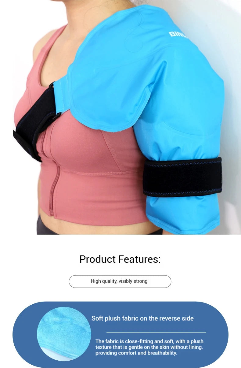 Adjustable Shoulder Ice Pack Wrap — Hot & Cold Gel Compress Support for Pain Relief & Injury Recovery