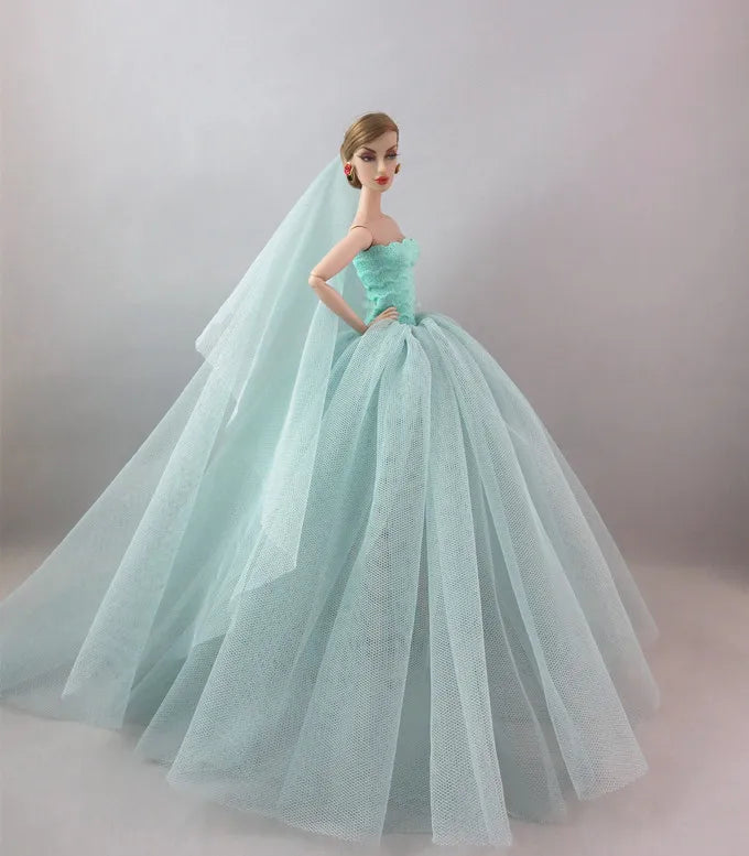 Barbie Doll Wedding Dress – Elegant Outfit for 11.5" & 12" Dolls