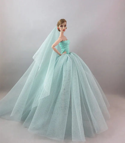 Barbie Doll Wedding Dress – Elegant Outfit for 11.5" & 12" Dolls