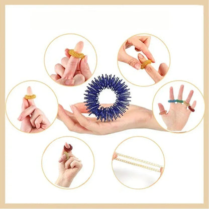10pcs Hot Sale Sujok Finger Massage Rings – Gold Acupuncture Health Care Body Massager