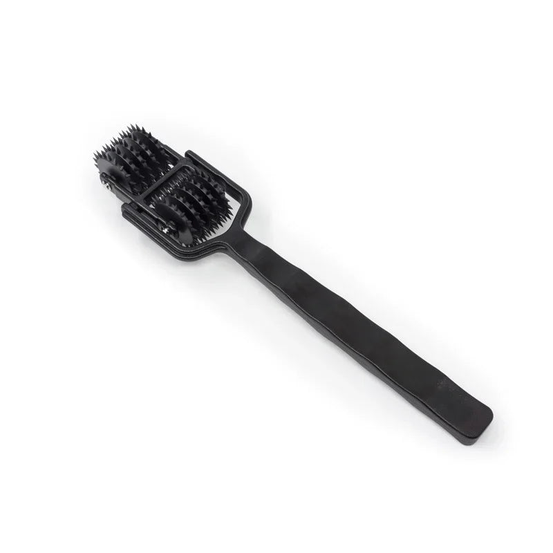 BDSM Mini Wartenberg Pinwheel — Sensation Fetish Spiked Metal Wheel with Sheath, Three-Wheel Design