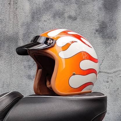 Retro 3/4 Semi-Open Motorcycle Helmet — Cross-Country Winter Riding Accessories