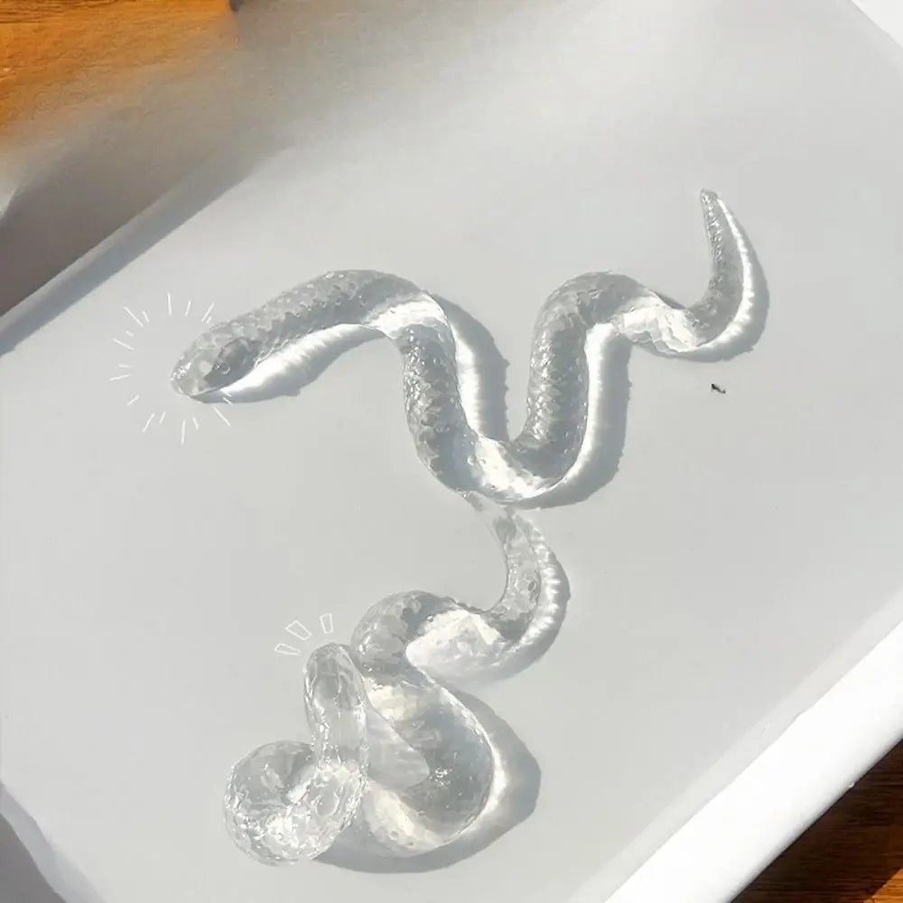 Transparent Snake Squishy Toy - Soft TPR Stress Relief Squeeze Figurine