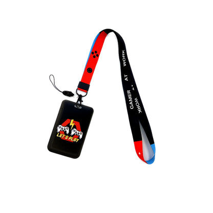 Gamer Card Holder Neck Strap Lanyard – Key, ID & Phone Badge Holder with Cool Hanging Rope