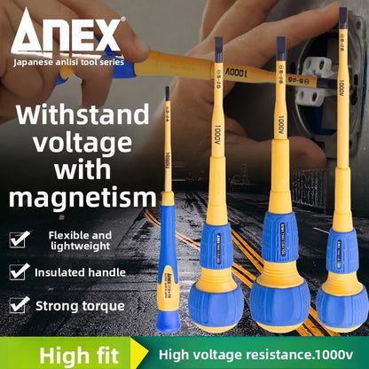ANEX Insulated Screwdriver - Strong Magnetic Professional Electrician Tool