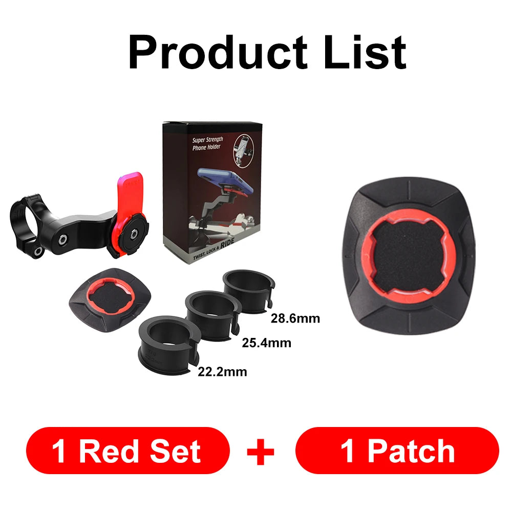 QUAD-LOCK Motorcycle & Bike Phone Holder — 360° Rotatable Navigation Stand with Secure Mount Bracket
