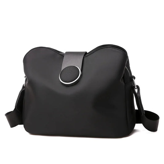 Vintage Waterproof Nylon Shoulder Bag for Women – Simple Crossbody Messenger Bag for Daily Use & Travel