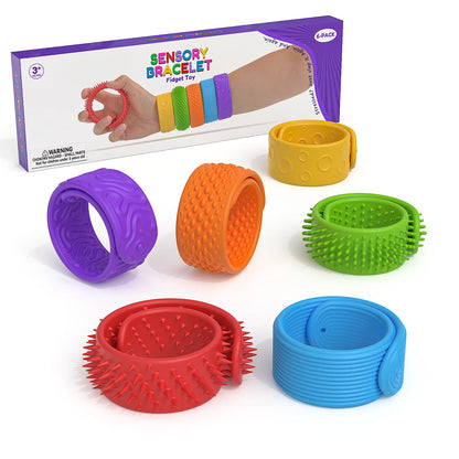 Textured Silicone Fidget Slap Bracelet Toy – Sensory Stress Relief Calming Fidget for Autism Support, Adults & Office Desk Use