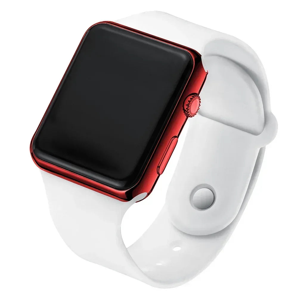 Digital LED Sport Watch – Square Electronic Wristwatch for Men & Women, Casual Silicone Fashion Watch