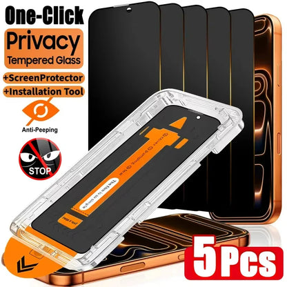 Privacy Screen Protector - Tempered Glass Film for iPhone 17 Pro Max, 16 Series, 15, 14, 13, 12 & 11 Models