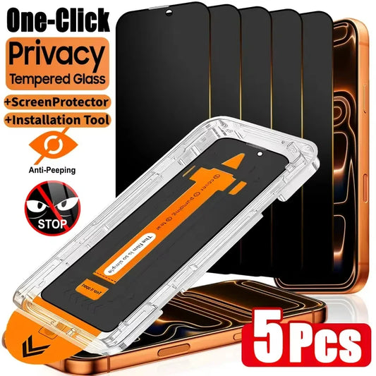 Privacy Screen Protector - Tempered Glass Film for iPhone 17 Pro Max, 16 Series, 15, 14, 13, 12 & 11 Models