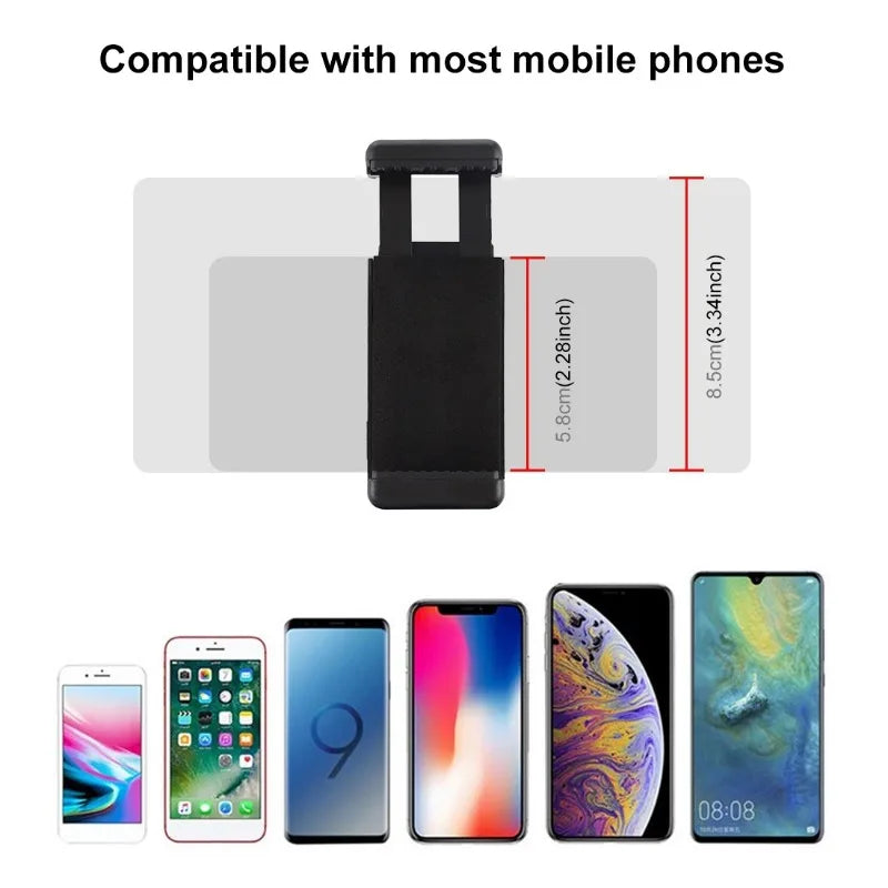Flexible Tripod Adapter with Phone Holder: Hot Shoe Mount for Camera, iPhone, Samsung, Canon, Nikon, Sony DSLRs - Monitor and Cold Shoe Attachment