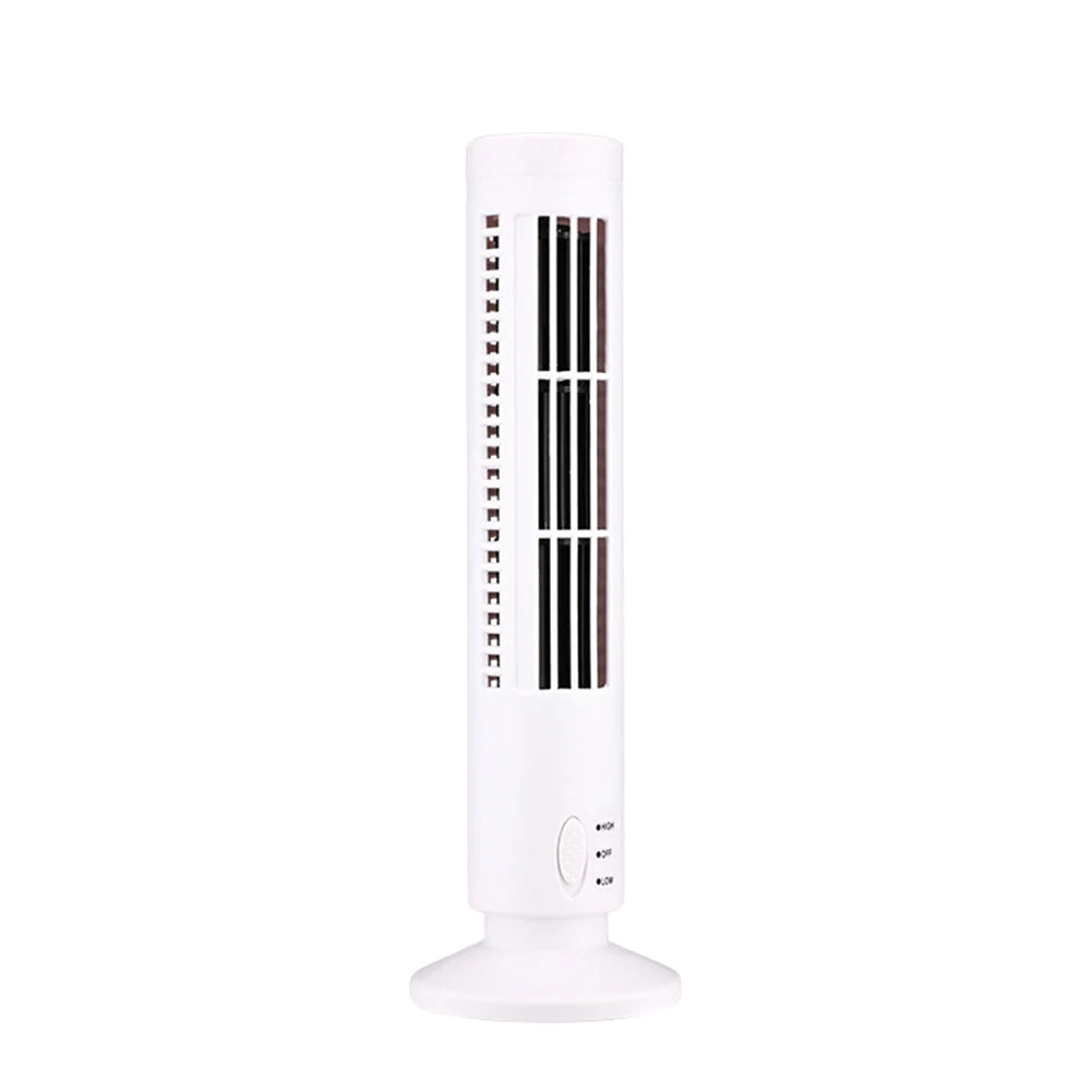 LED Bladeless Tower Fan - Quiet 90° Oscillating USB Portable Desk Fan with Light for Home, Bedroom & Office