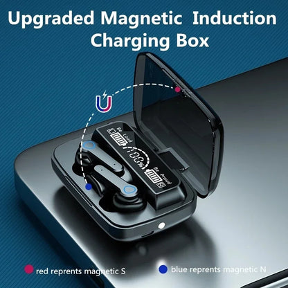 Original M19 Wireless Bluetooth Headset – LED Display Earbuds with Mic for iPhone & Xiaomi TWS Earphones
