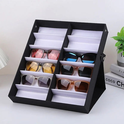 12-Slot Glasses Tray – Sunglasses and Eyeglass Organizer Display Case Holder
