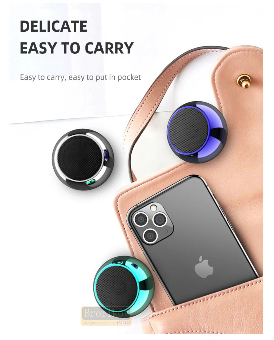 Metal Mini Wireless Bluetooth Speaker — HiFi Portable Subwoofer with Super Bass Stereo for Mobile, PC & Music Playback