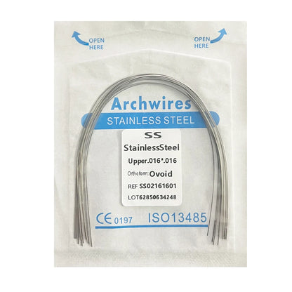 10PCS Dental Orthodontic Arch Wire Set - Stainless Steel Round & Rectangular Dentist Ovoid Form Material