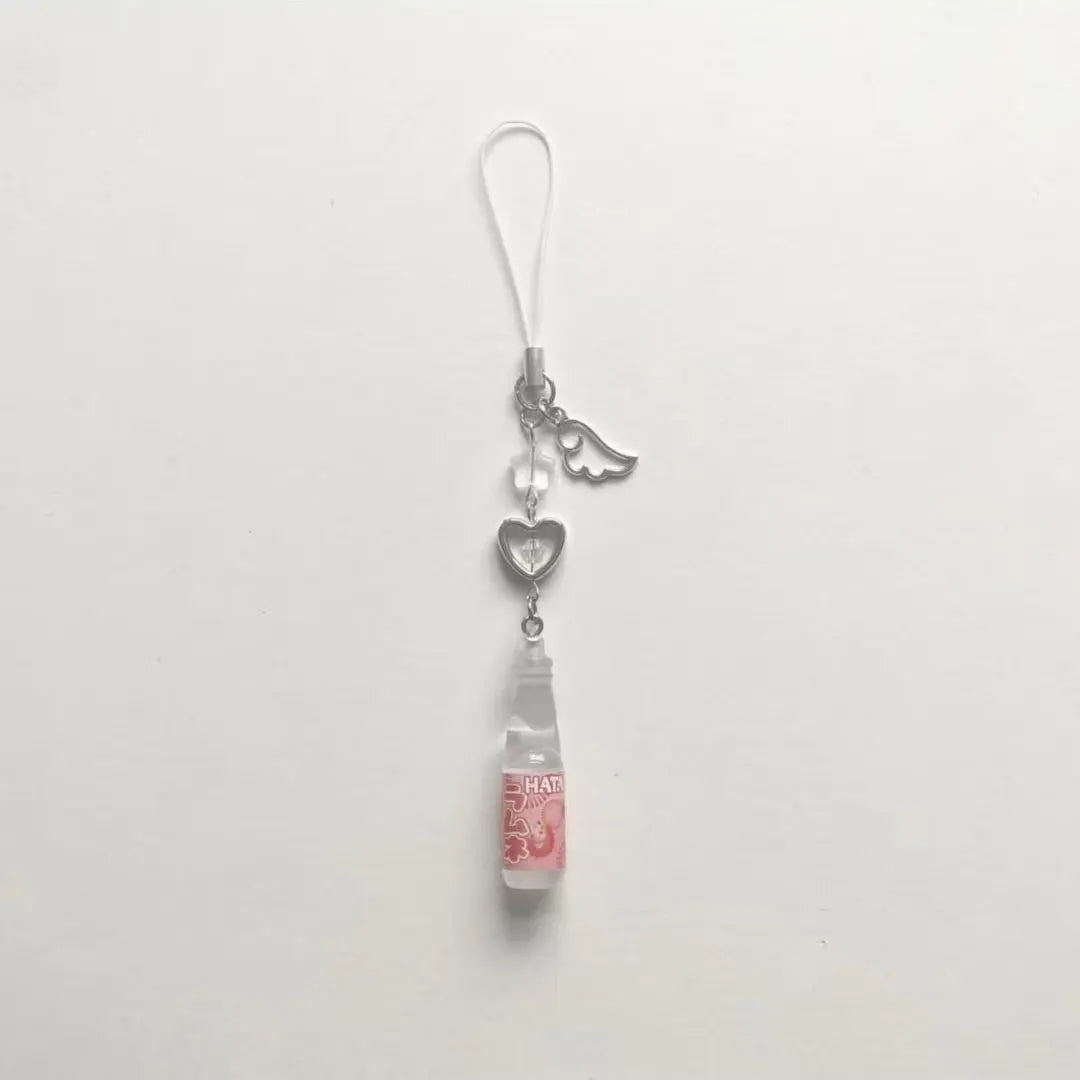 Handmade Ramune Soda Bottle Charm - Cute Phone Strap Keychain Bag Pendant Gift Accessory