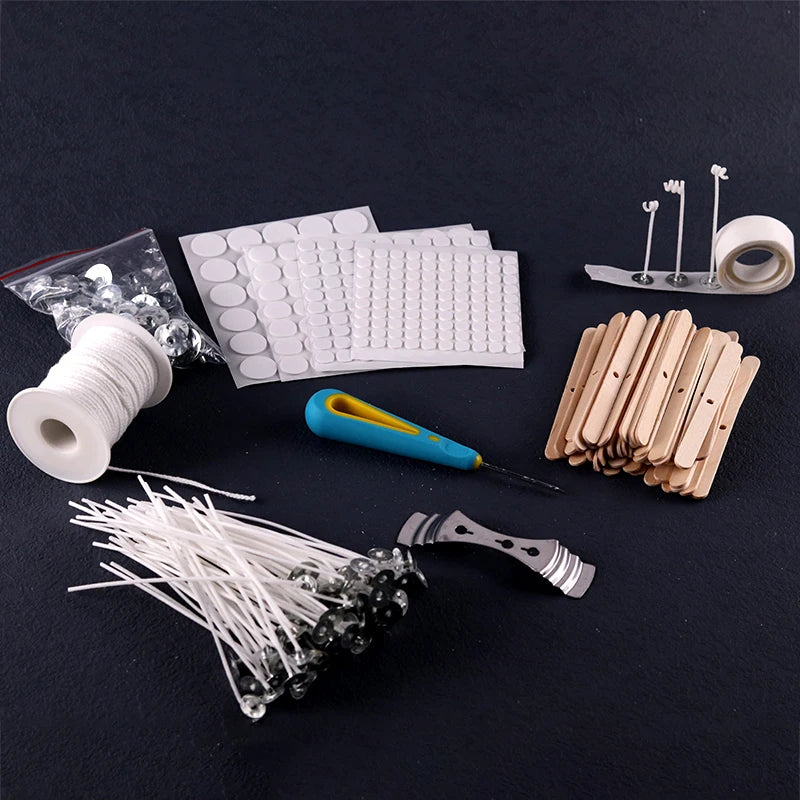 Smokeless Candle Wicks – Pre-Waxed Cotton Core with Metal Sustainer Tabs, 2.6-20cm for DIY Handmade Candle Making