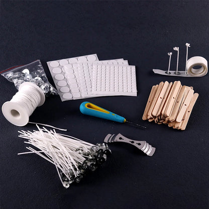 Smokeless Candle Wicks – Pre-Waxed Cotton Core with Metal Sustainer Tabs, 2.6-20cm for DIY Handmade Candle Making