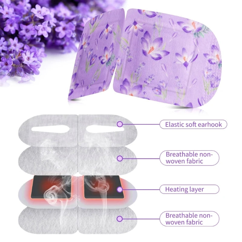 12-Pack Self-Heating Eye Masks – Disposable Lavender Moisturizing Heat Pads for Sleep & Daily Eye Care