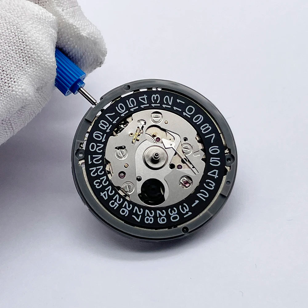 Original Japan NH35 Automatic Movement – NH35A 24 Jewels, Black Datewheel with White Text, Top-Rated TMI Mechanical Replacement Part