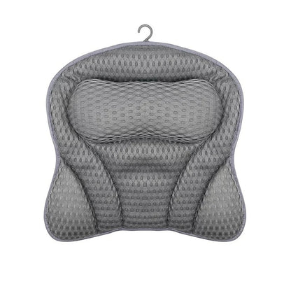 Luxury Bath Pillow with 3D Air Mesh - Secure Suction Neck & Back Support for Home & Spa Use