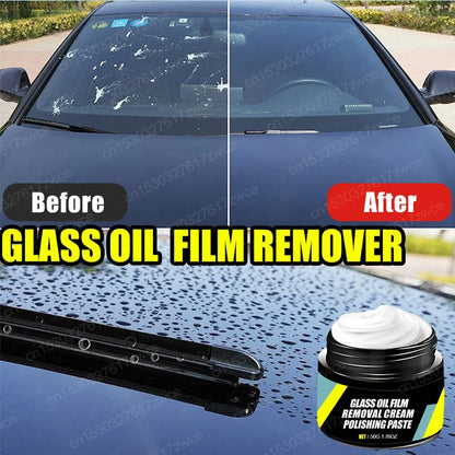 Car Glass Polish & Coating Kit – Windshield Oil Film Remover, Water Repellent & Anti-Rain Hydrophobic Cleaner