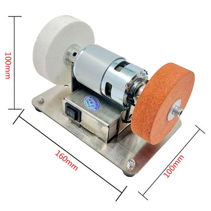100W Double Table Grinder Machine — Electric Grinding Wheel for Coarse & Fine Polishing with Motorized Stone