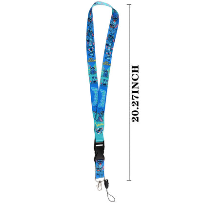 Cute Alien & Angel Cartoon Credential Holder Lanyard for Key, Card Badge & Gym Accessories