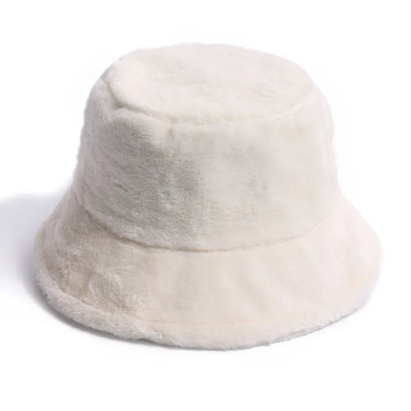 Women’s Winter Bucket Hat – Fashion Leopard Panama, Warm Vintage Faux Fur Fisherman Cap