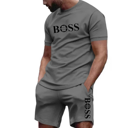 Men's 2-Piece Sportswear Set – Short-Sleeve T-Shirt & Pants for Running & Fitness, Summer 2024 Deal