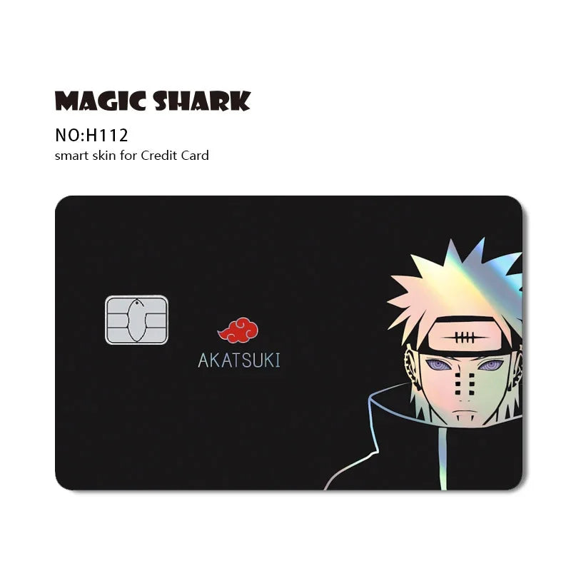 2025 Naruto Anime Holographic Laser Sticker – Shiny Film Card Skin Cover for Debit & Credit Cards