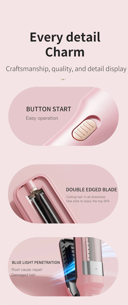 Professional Cordless Hair Ends Trimmer – Automatic Split Remover for Dry, Damaged, Brittle Hair in Women