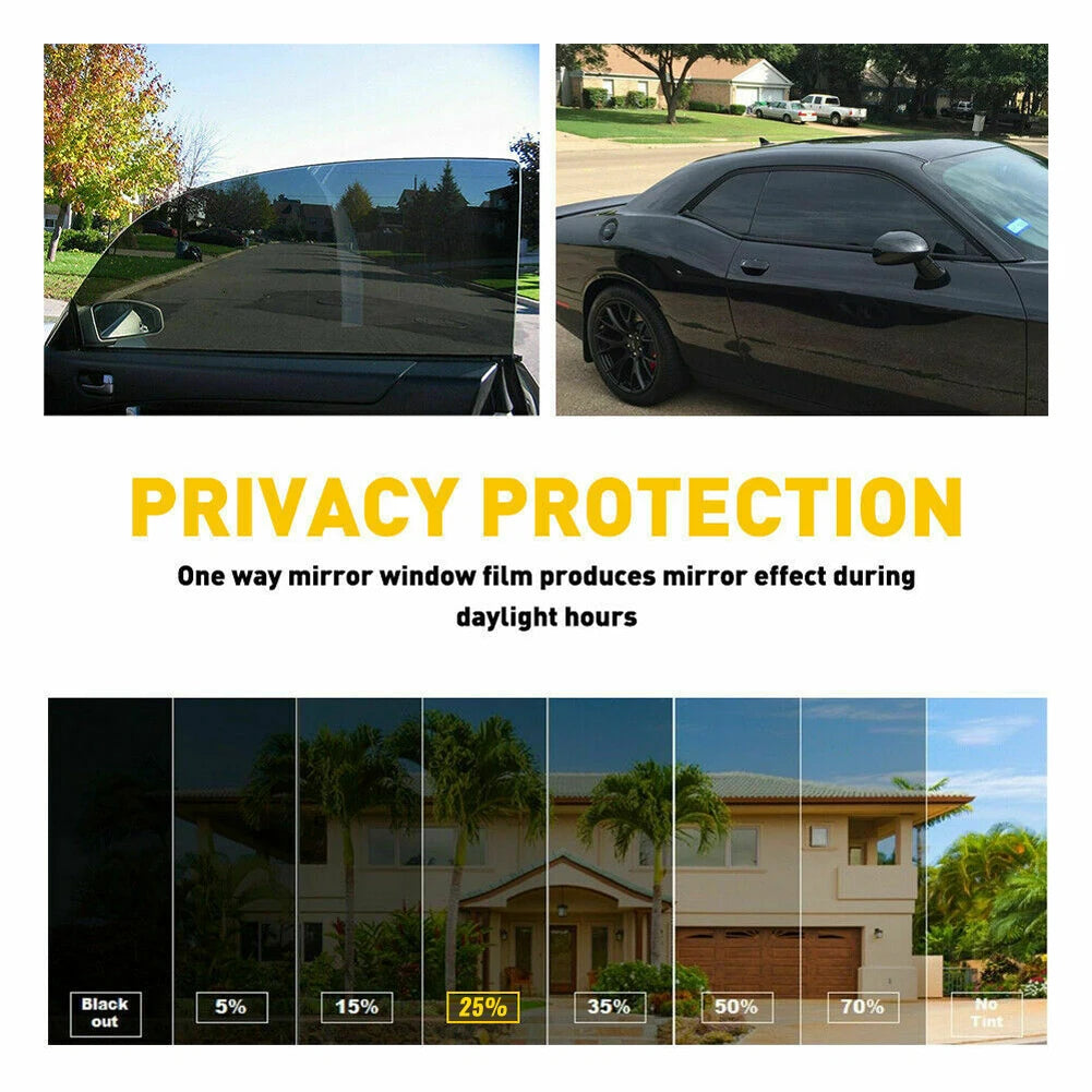3/5/8m Black Car Window Foils Tinting Film - Solar UV Protector Window Sticker Films for Car, Auto, and Home Decorate