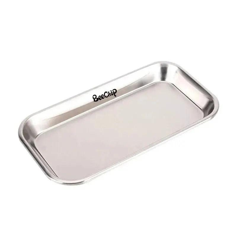 Stainless Steel Cosmetic & Tattoo Storage Tray – Dental, Nail Display, and Equipment Organizer
