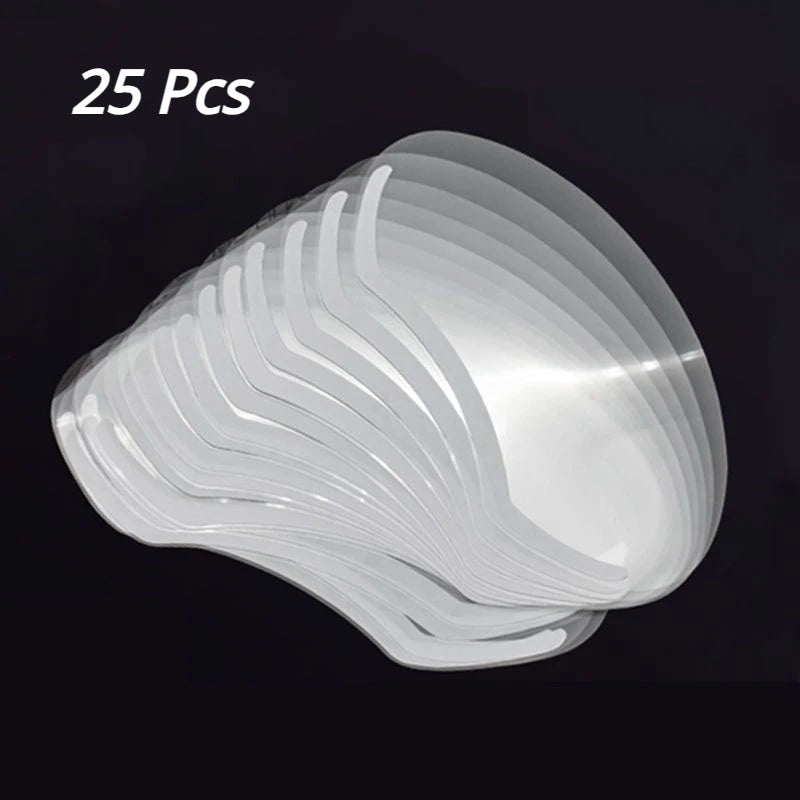 25/50pcs Disposable M-Shaped Clear Face Shields – Makeup, Shower, Barber Masks for Salon Use