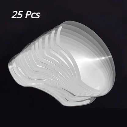 25/50pcs Disposable M-Shaped Clear Face Shields – Makeup, Shower, Barber Masks for Salon Use