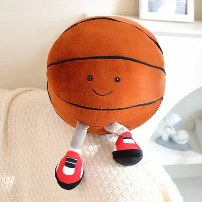CM Sports Plush Toy — Football & Basketball Dolls, Creative Pillow & Interactive Pet Ball for Dogs & Cats
