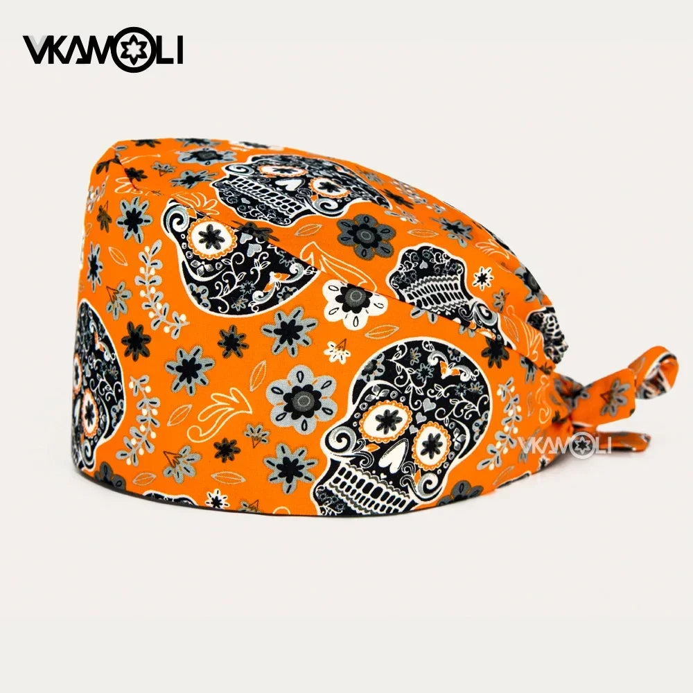 Unisex Ankara Cotton Nursing Hat - 100% Cotton Surgical Scrub Cap for Doctors, Nurses & Veterinary Medical Staff