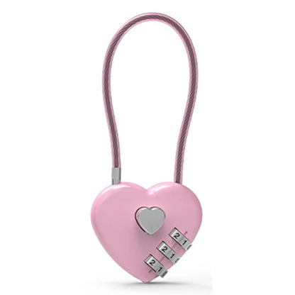 Zinc Alloy Mini Heart-Shaped Password Padlock – Wire Rope Travel Luggage and Package Lock (L9BE)