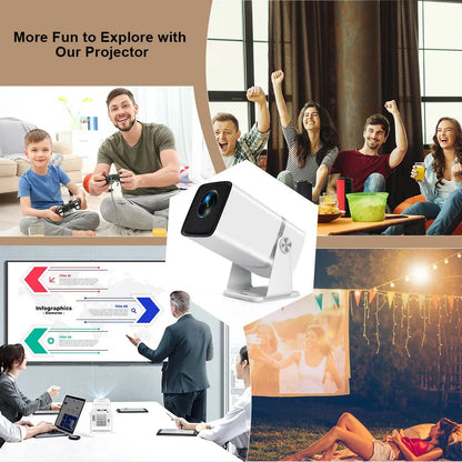 ThundeaL TD80W 4K Full HD Projector - Android WiFi 3D Home Theater, Portable Beam for Movies & Meetings (PK HY320)