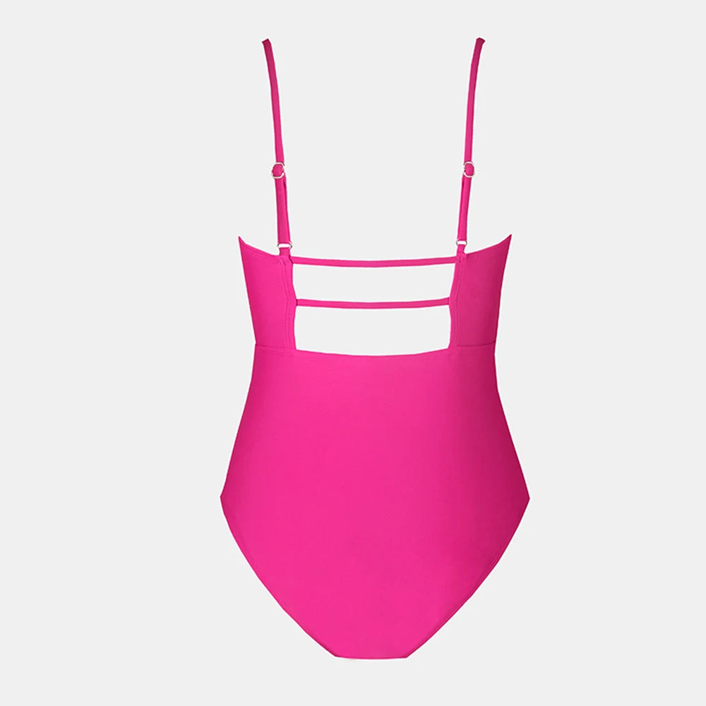 CUPSHE Leaf Print Square Neck One-Piece Swimsuit for Women – Sexy Backless Shirred Monokini Swimwear 2023 Beach Bathing Suit